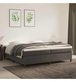 Boxspringbett Dunkelgrau 200x200 cm Samt