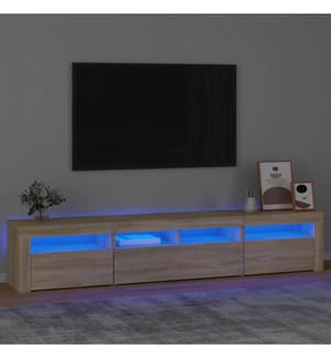 TV-Schrank mit LED-Leuchten Sonoma-Eiche 210x35x40 cm