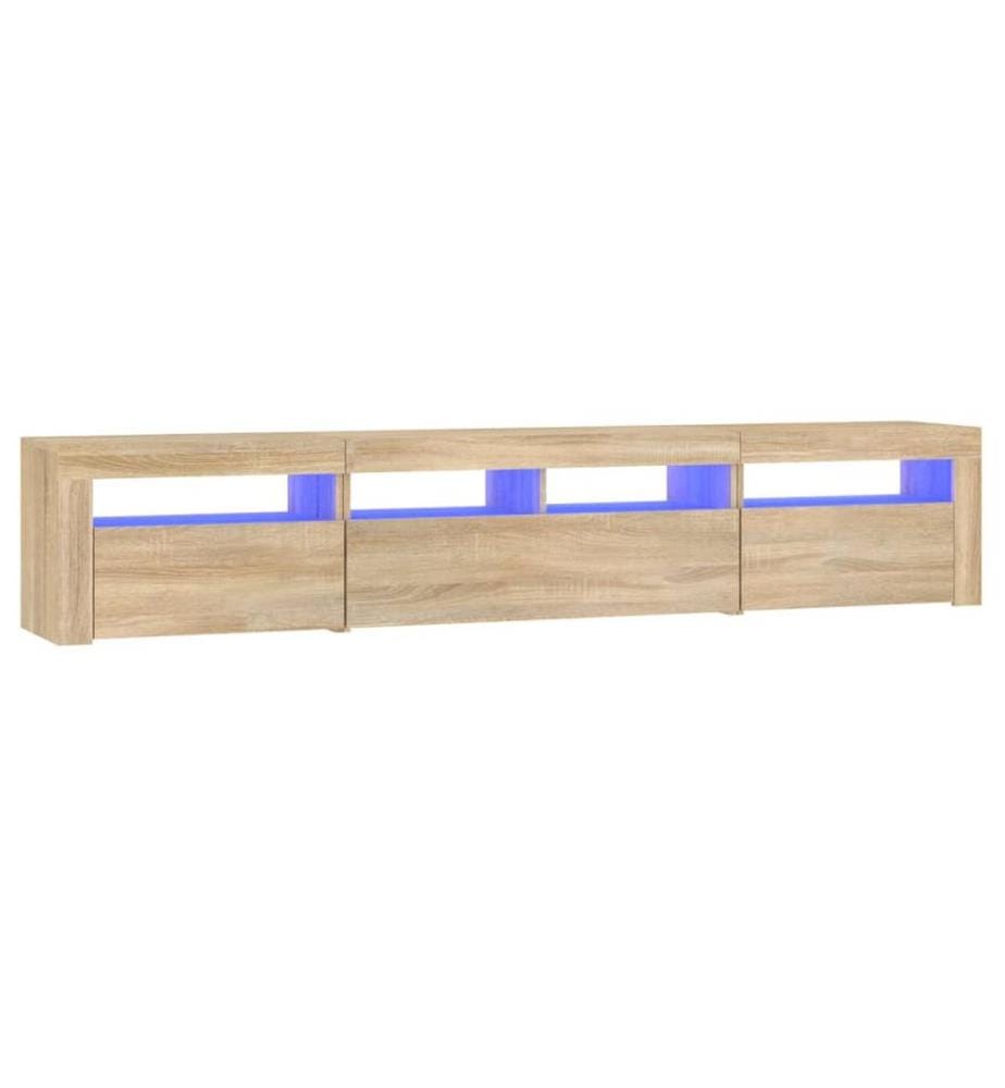 TV-Schrank mit LED-Leuchten Sonoma-Eiche 210x35x40 cm