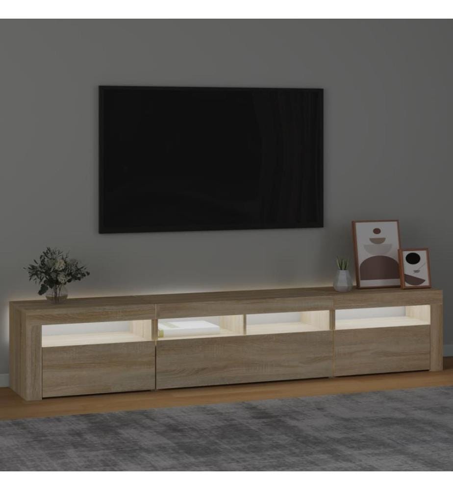 TV-Schrank mit LED-Leuchten Sonoma-Eiche 210x35x40 cm