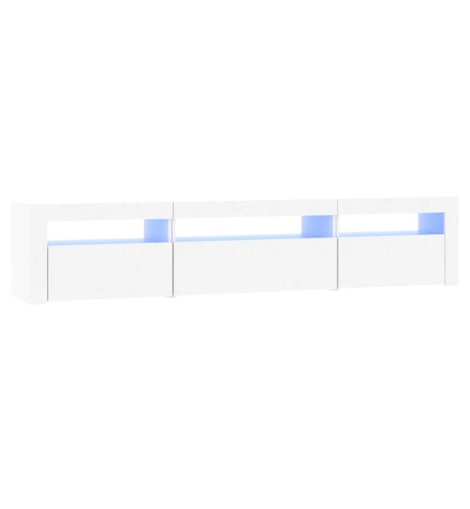 TV-Schrank mit LED-Leuchten Weiss 195x35x40 cm
