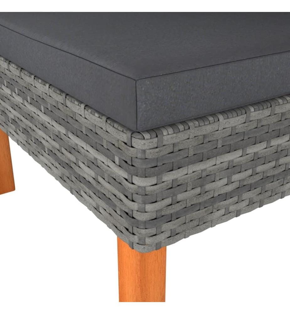 Canapés d'angle 2pcs Résine tressée et bois d'eucalyptus massif