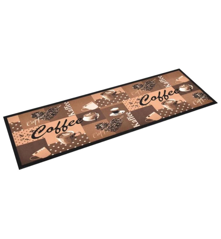 Küchenteppich Waschbar Kaffee Braun 60x180 cm