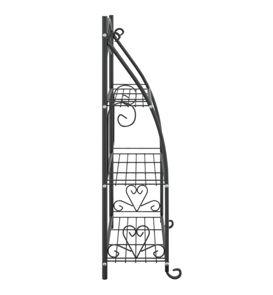 Blumenregal Schwarz 56x30x96 cm Stahl