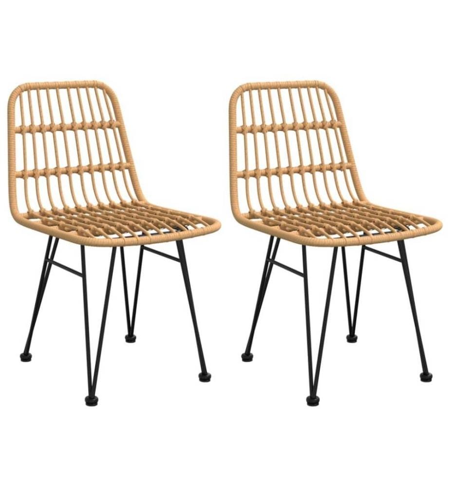 Chaises de jardin 2 pcs 48x62x84 cm Résine tressée