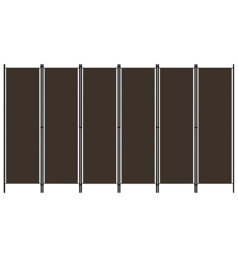 6-tlg. Raumteiler Braun 300x180 cm