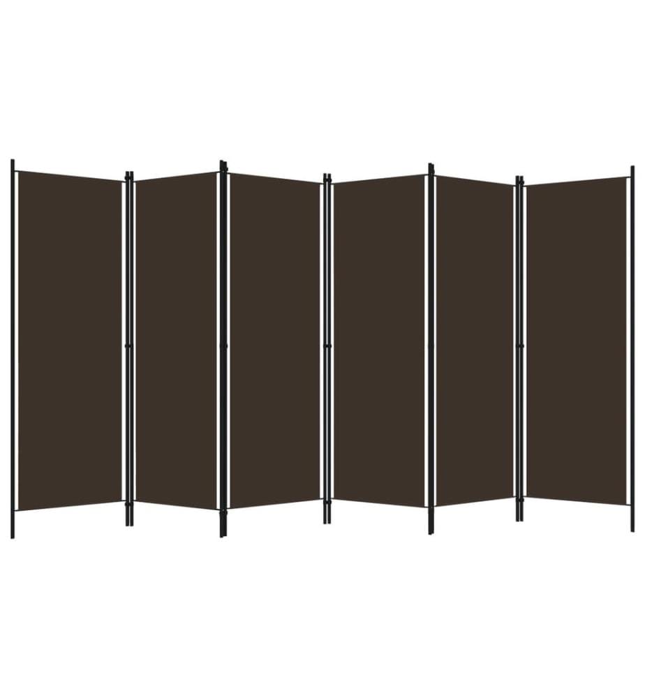 6-tlg. Raumteiler Braun 300x180 cm