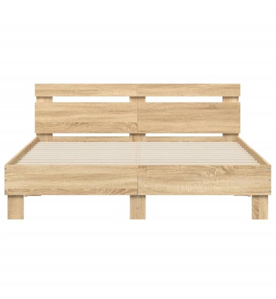 Bettgestell mit Kopfteil Sonoma-Eiche 140x200 cm Holzwerkstoff