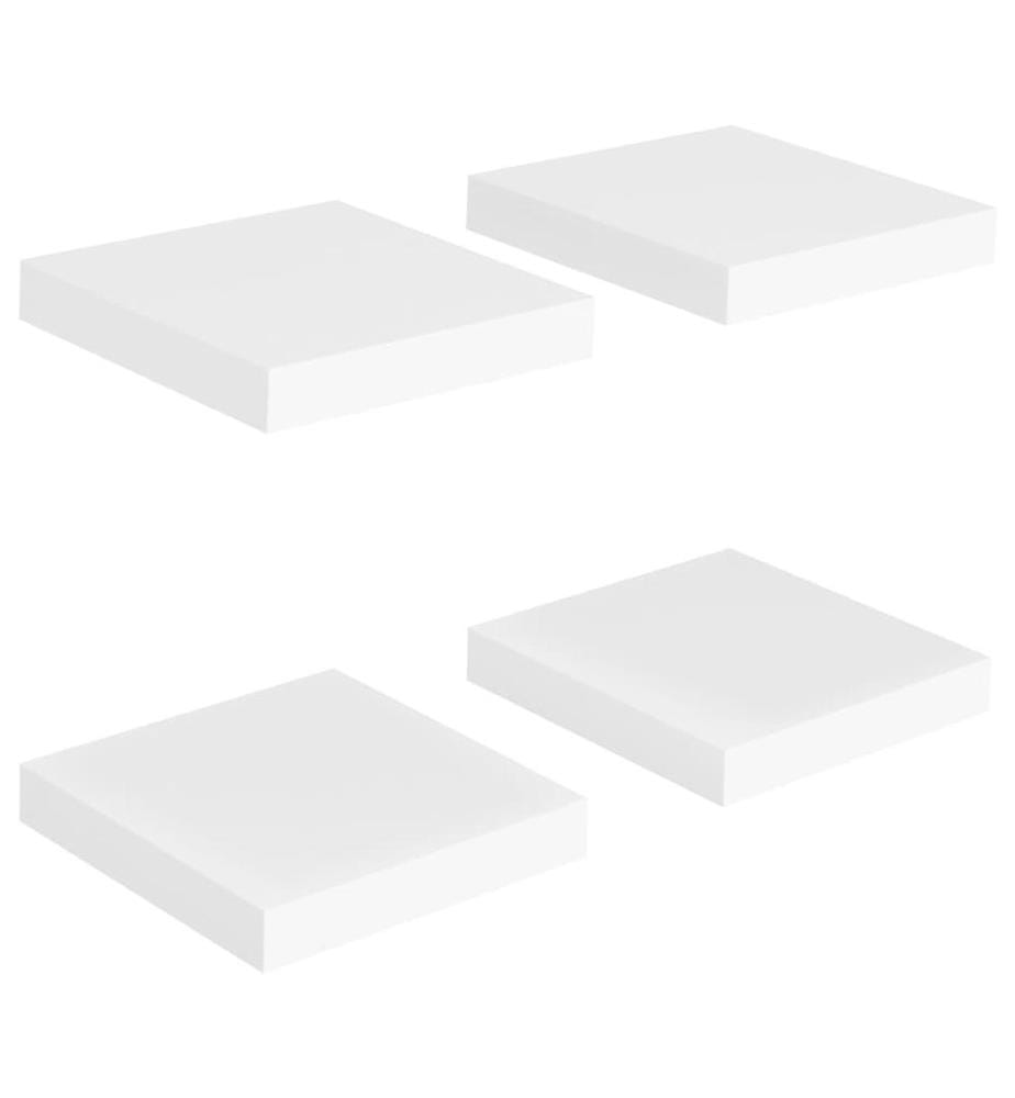 Schweberegale 4 Stk. Weiss 23x23,5x3,8 cm MDF