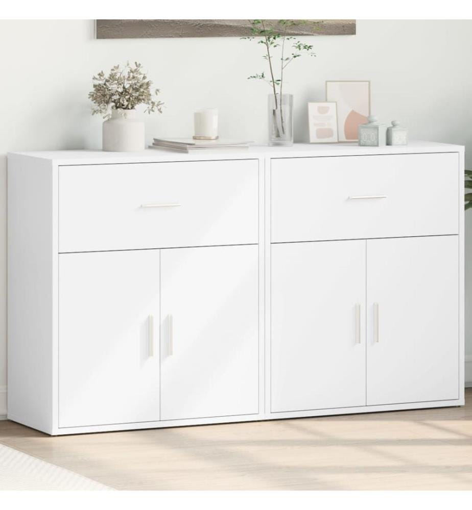 Sideboards 2 Stk. Weiss 60x31x70 cm Holzwerkstoff