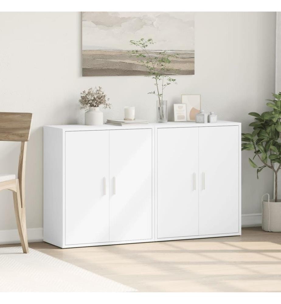 Sideboards 2 Stk. Weiss 60x31x70 cm Holzwerkstoff