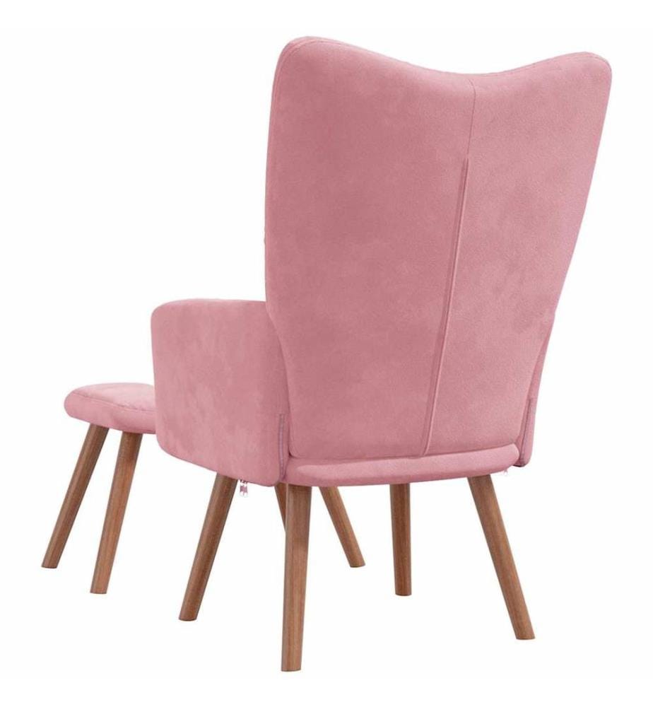Relaxsessel mit Hocker Rosa Samt