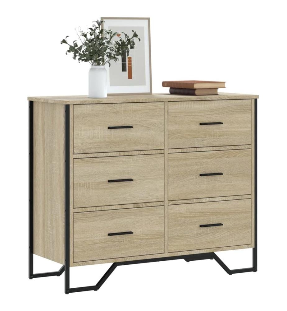 Commode chêne sonoma 91x35,5x74,5 cm bois d'ingénierie