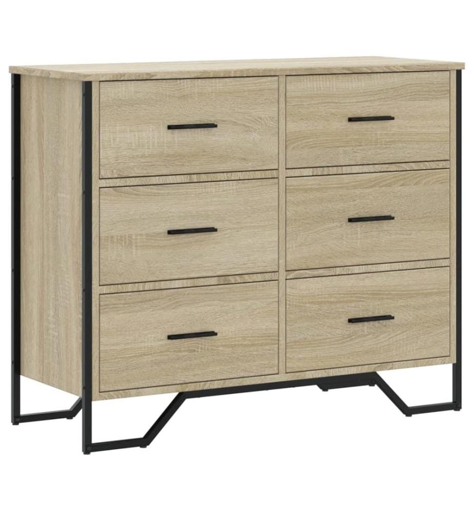 Commode chêne sonoma 91x35,5x74,5 cm bois d'ingénierie