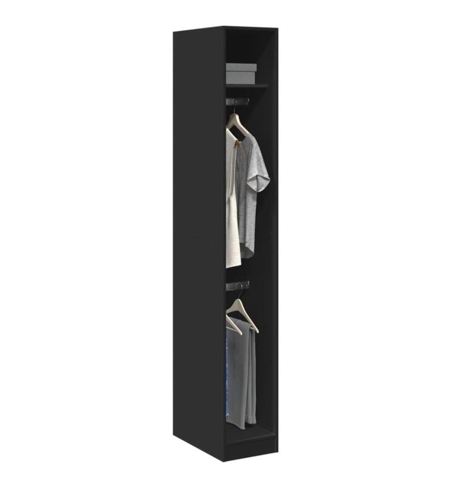 Kleiderschrank Schwarz 30x50x200 cm Holzwerkstoff