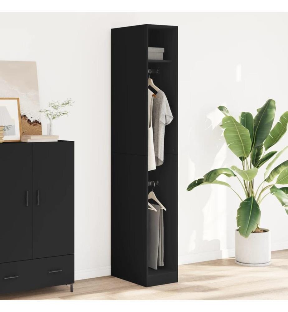 Kleiderschrank Schwarz 30x50x200 cm Holzwerkstoff
