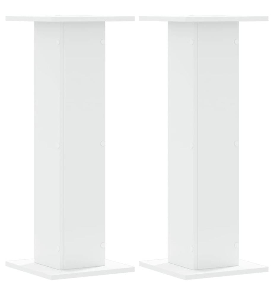 Supports pour plantes 2 pcs blanc 30x30x80 cm bois d'ingénierie