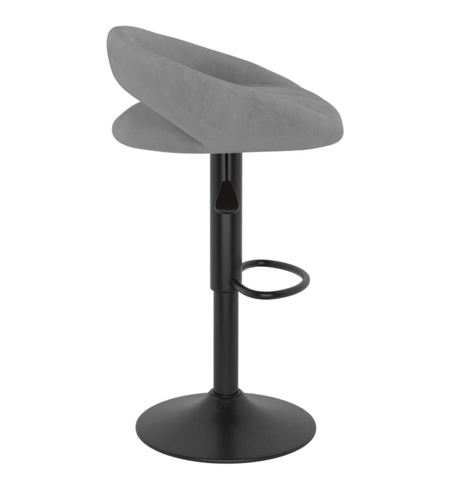 Barhocker 2 Stk. Hellgrau Samt