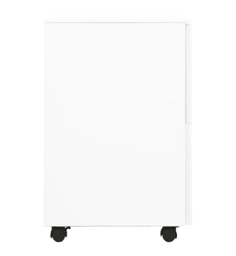 Aktenschrank mit Rollen Weiss 39x45x67 cm Stahl