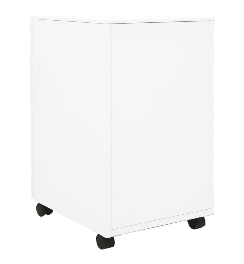 Aktenschrank mit Rollen Weiss 39x45x67 cm Stahl