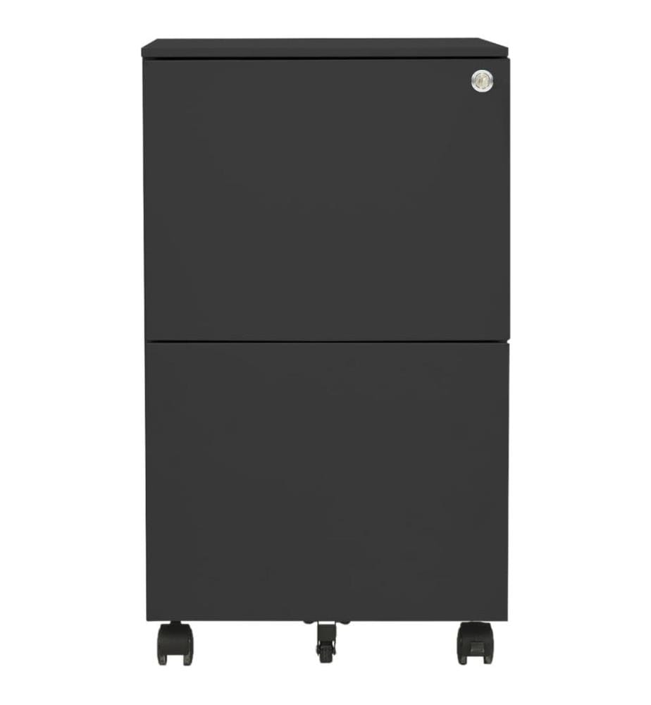 Aktenschrank mit Rollen Anthrazit 39x45x67 cm Stahl