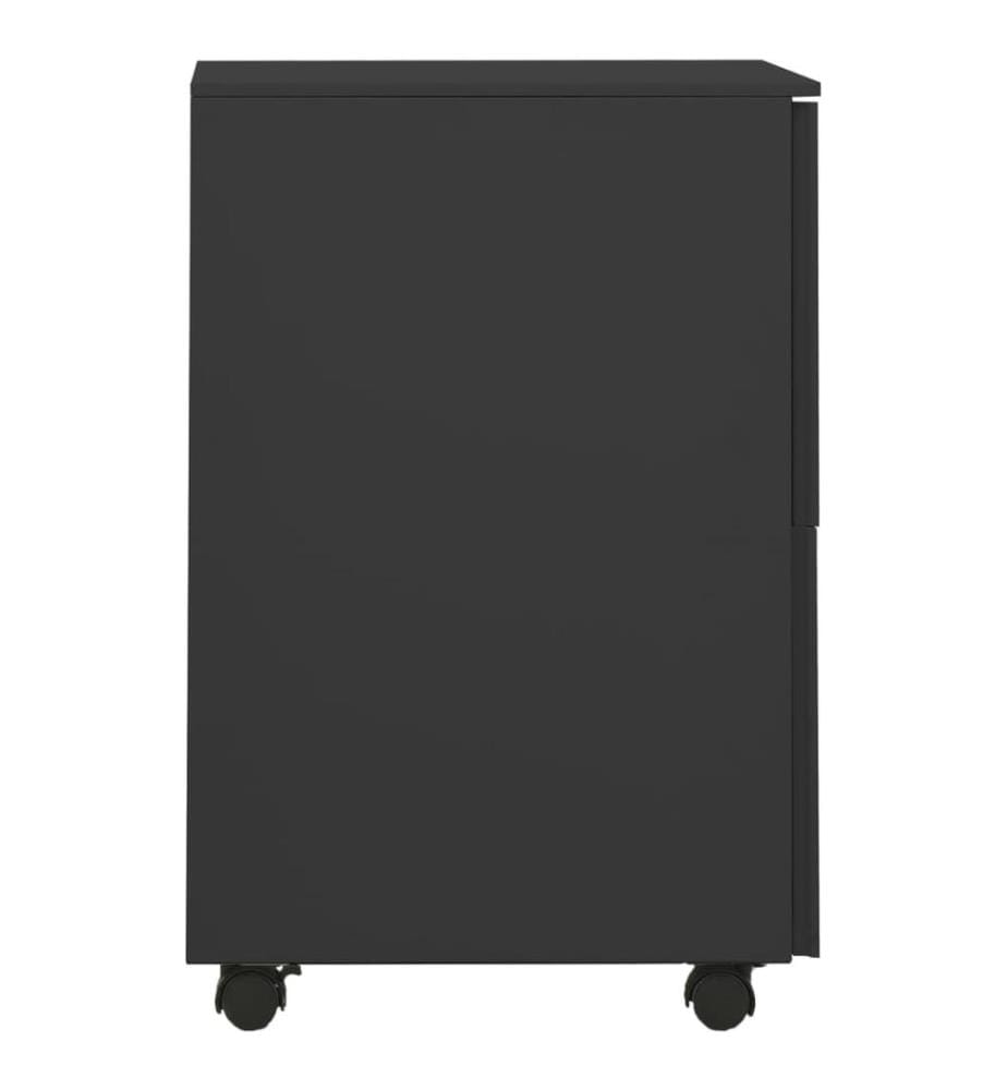Aktenschrank mit Rollen Anthrazit 39x45x67 cm Stahl