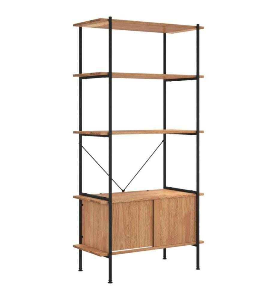 Regal mit 5 Böden und Schrank 80x40x163 cm Stahl Holzwerkstoff