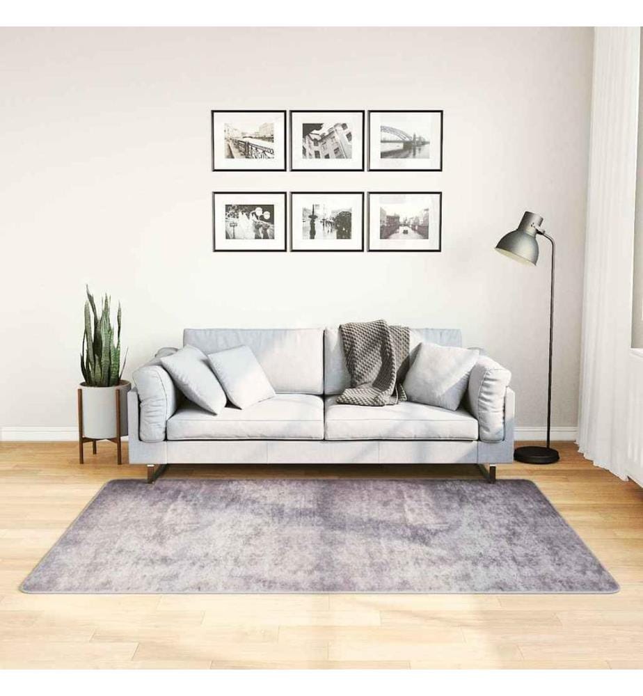 Teppich Waschbar Grau 120x180 cm Rutschfest