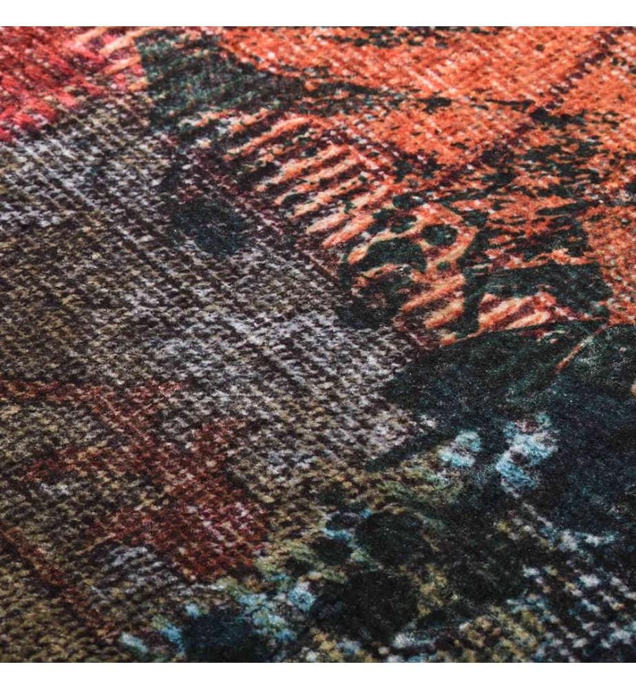 Teppich Waschbar Patchwork 80x300 cm Mehrfarbig Rutschfest