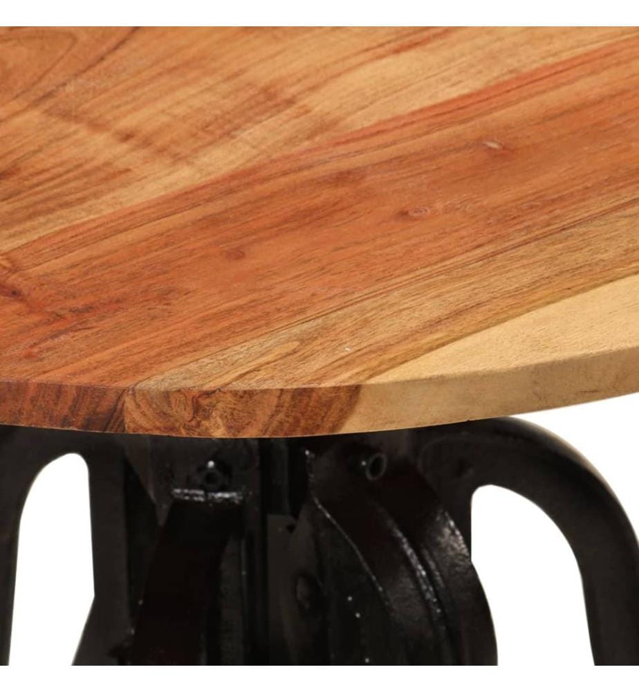 Table d'appoint 60x(42-62) cm Bois massif d'acacia et fonte