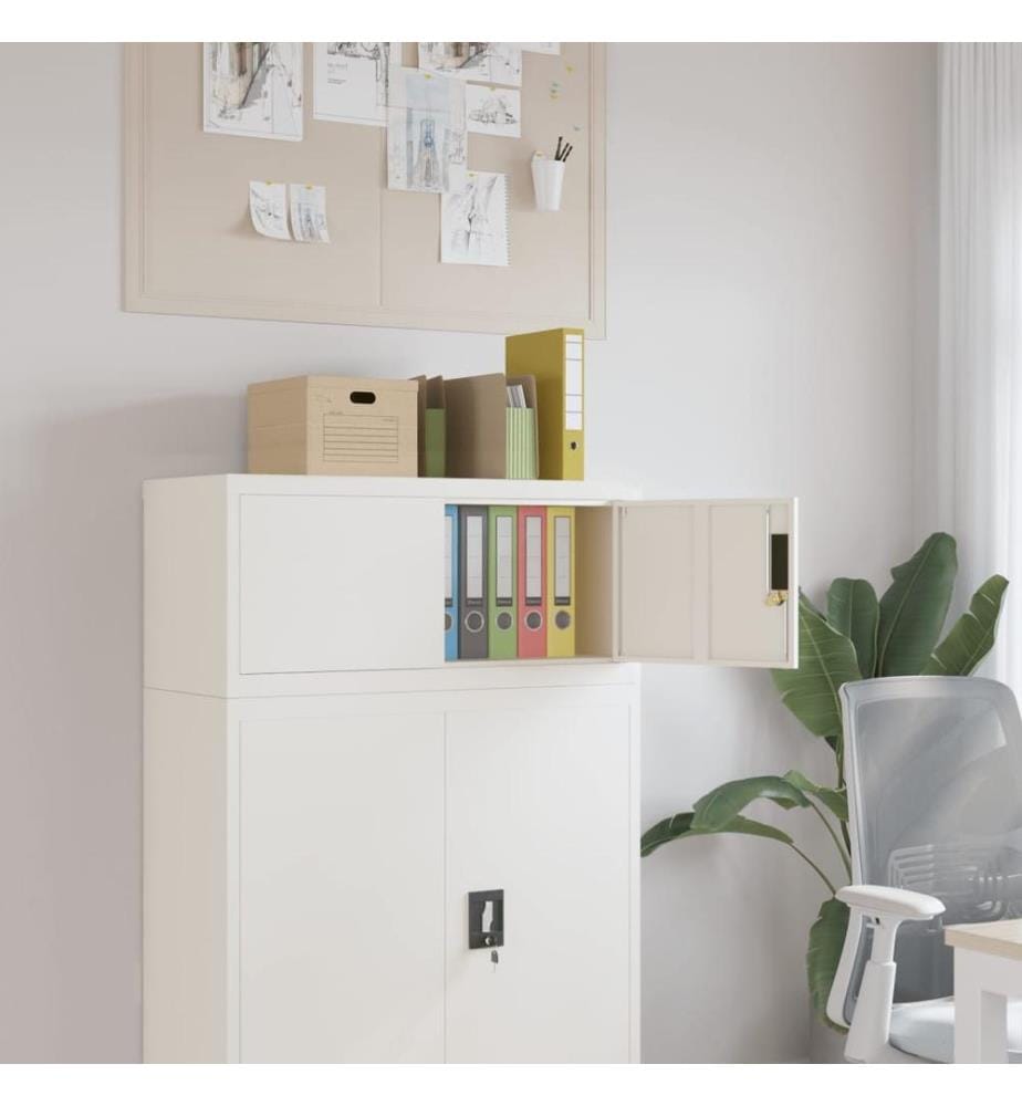 Aktenschrank Weiss 90x40x40 cm Stahl
