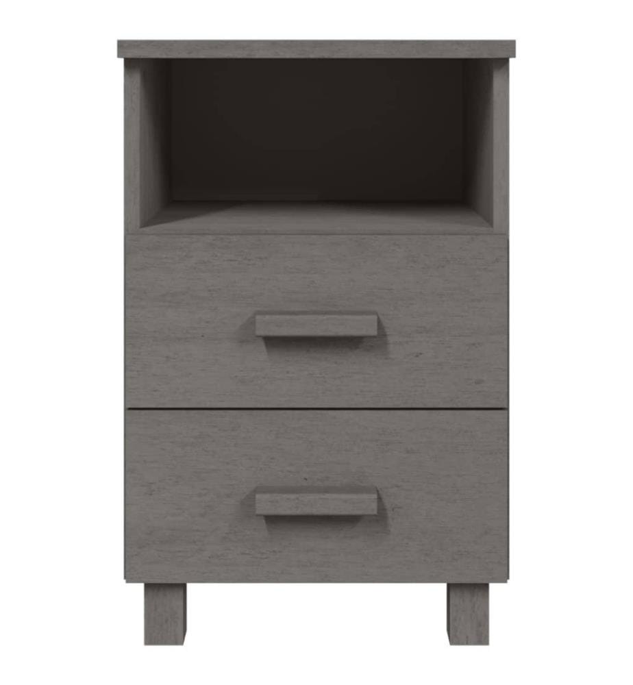 Tables de chevet HAMAR 2 pcs Gris clair 40x35x62 cm Bois massif