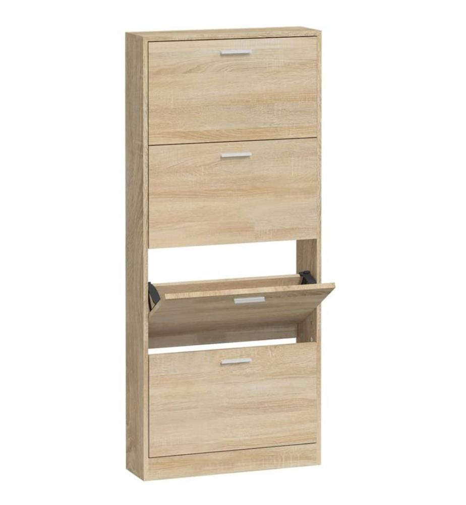 Schuhschrank Eichen-Optik 59x17x150 cm Holzwerkstoff