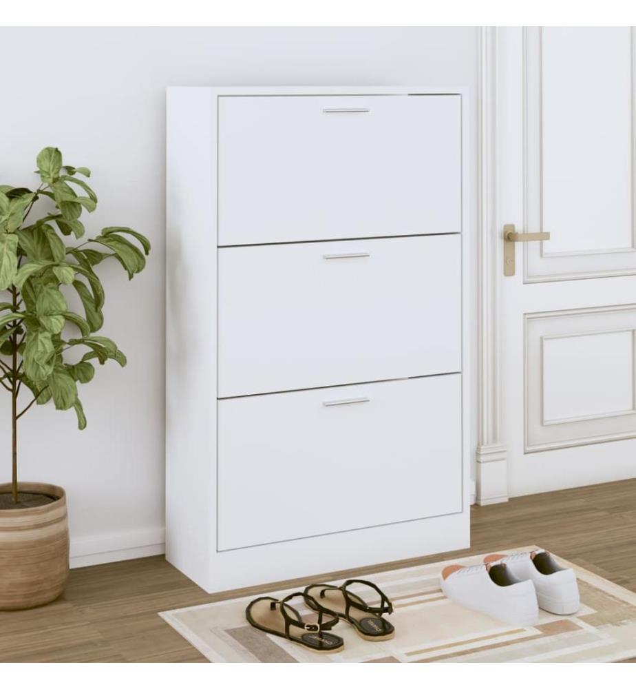Schuhschrank Weiss 63x24x103 cm Holzwerkstoff