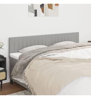 Kopfteile 2 Stk. Hellgrau 80x5x78/88 cm Stoff