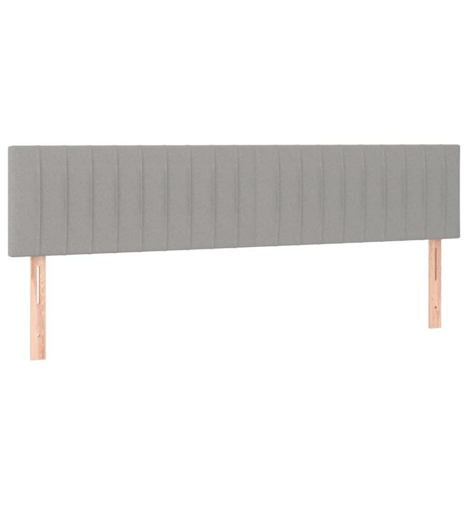 Kopfteile 2 Stk. Hellgrau 80x5x78/88 cm Stoff