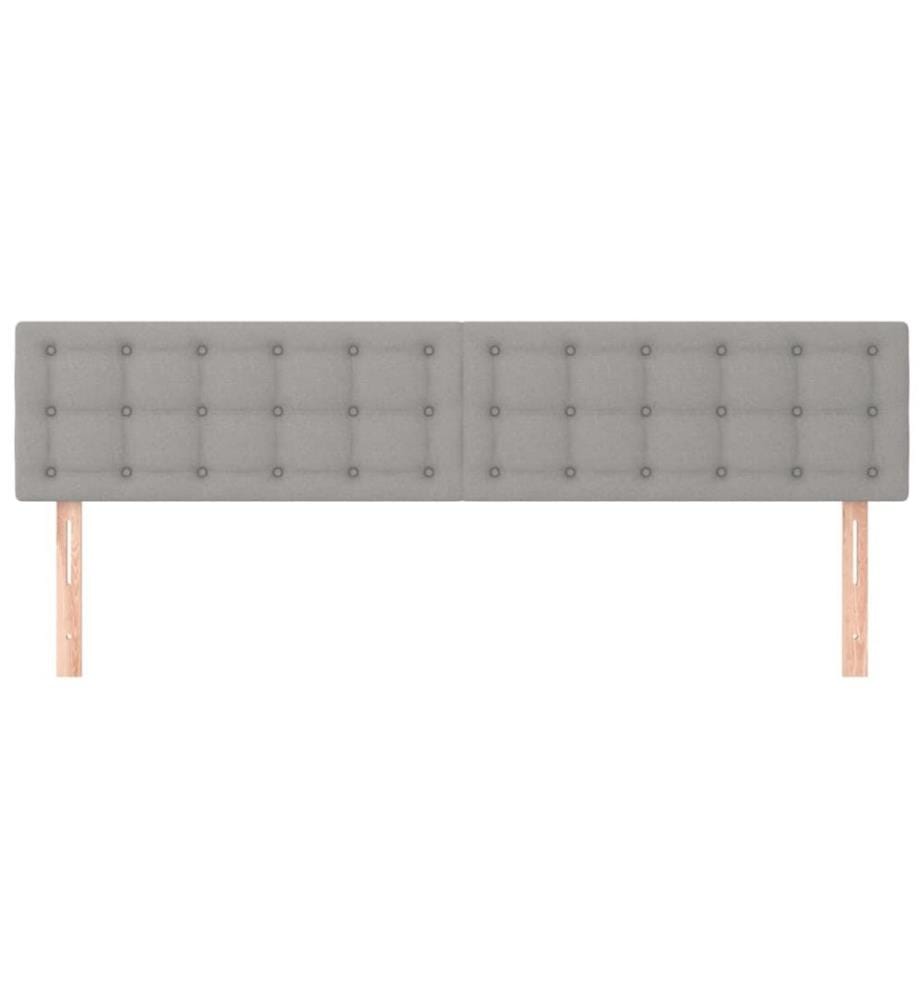Kopfteile 2 Stk. Hellgrau 80x5x78/88 cm Stoff