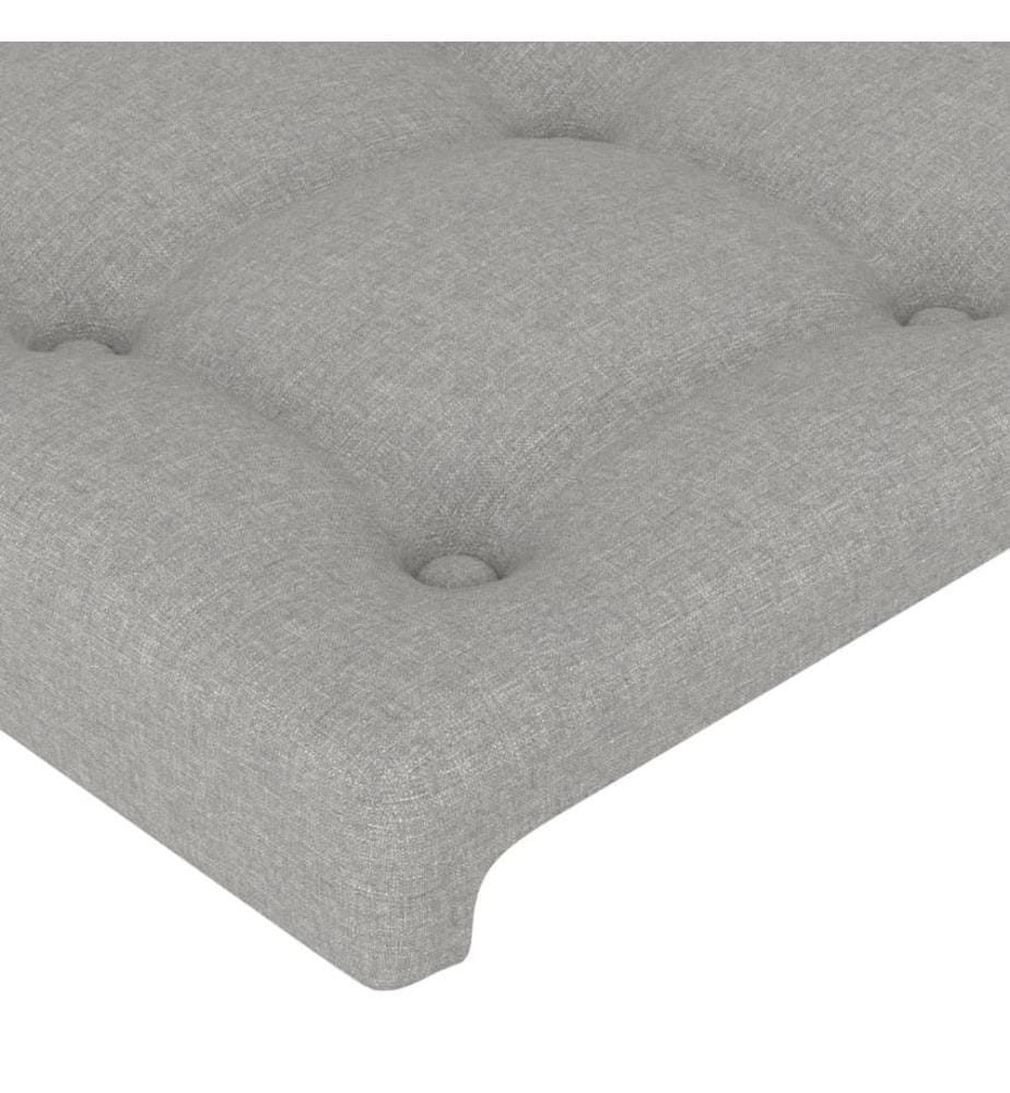 Kopfteile 2 Stk. Hellgrau 80x5x78/88 cm Stoff