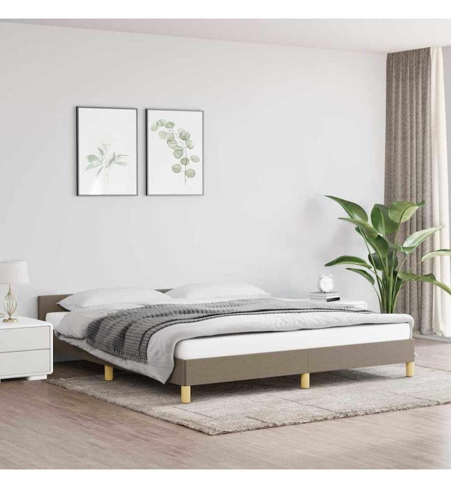 Cadre de lit sans matelas taupe 160x200 cm tissu