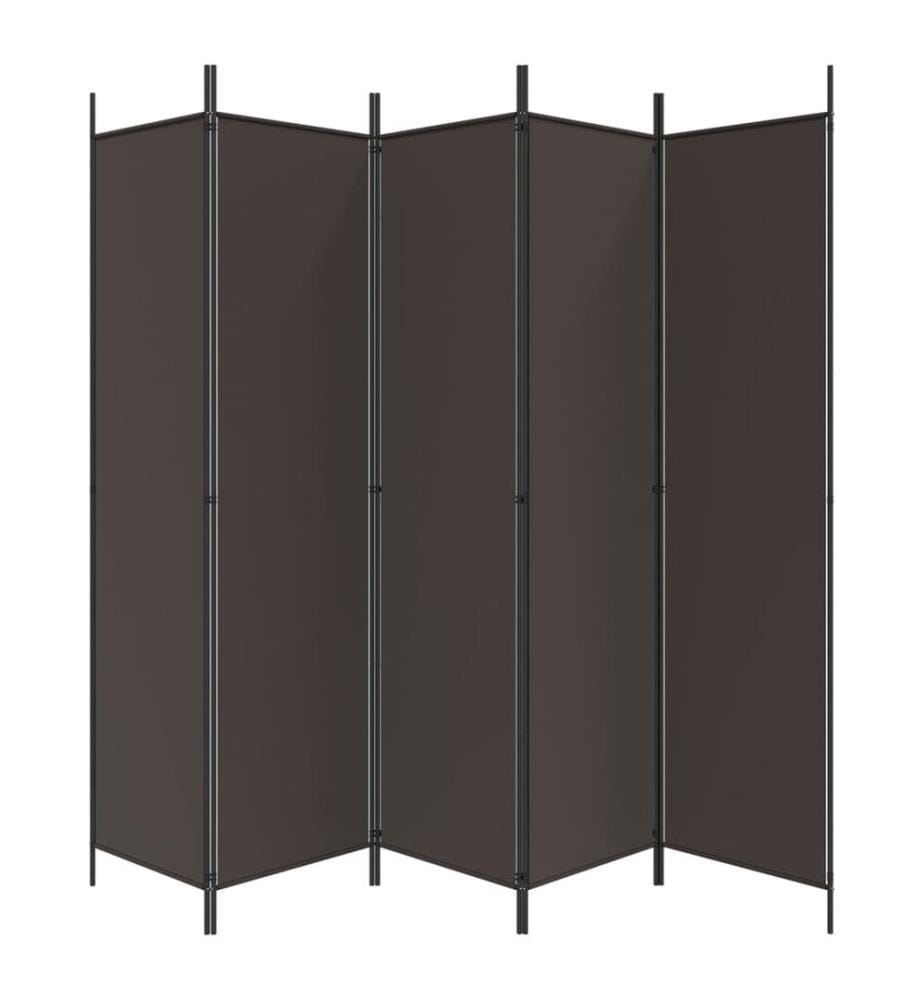 6-tlg. Paravent Braun 300x200 cm Stoff