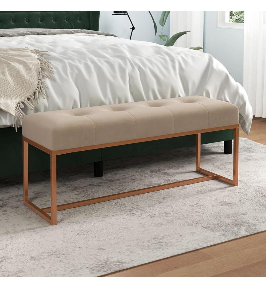 Sitzbank Beige 110x36x45 cm Samt