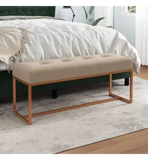 Sitzbank Beige 110x36x45 cm Samt