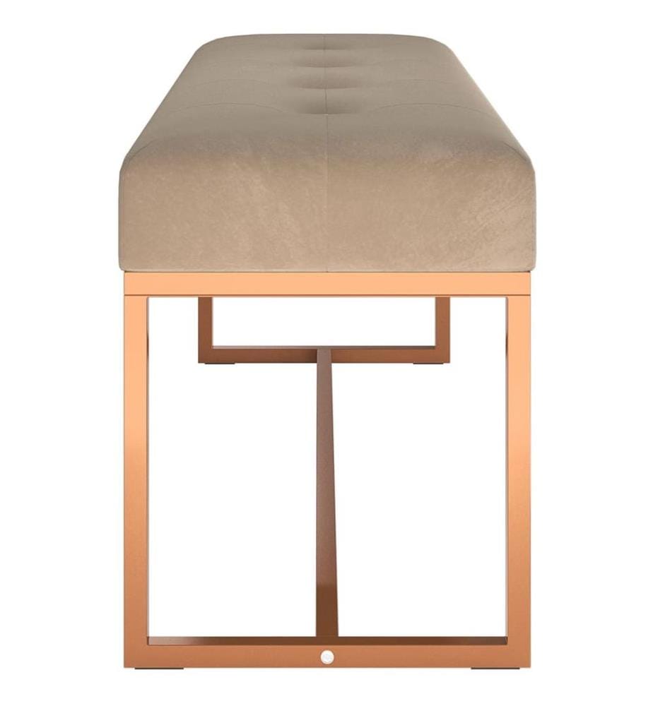 Sitzbank Beige 110x36x45 cm Samt