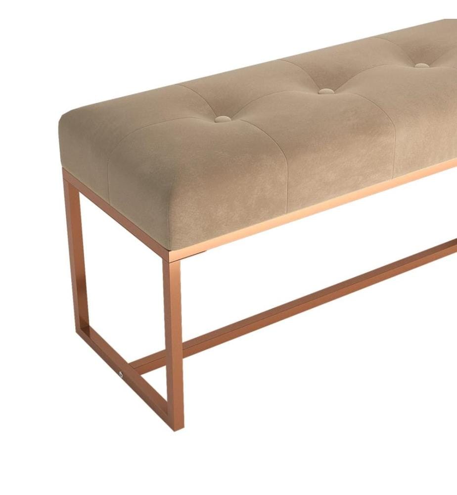 Sitzbank Beige 110x36x45 cm Samt