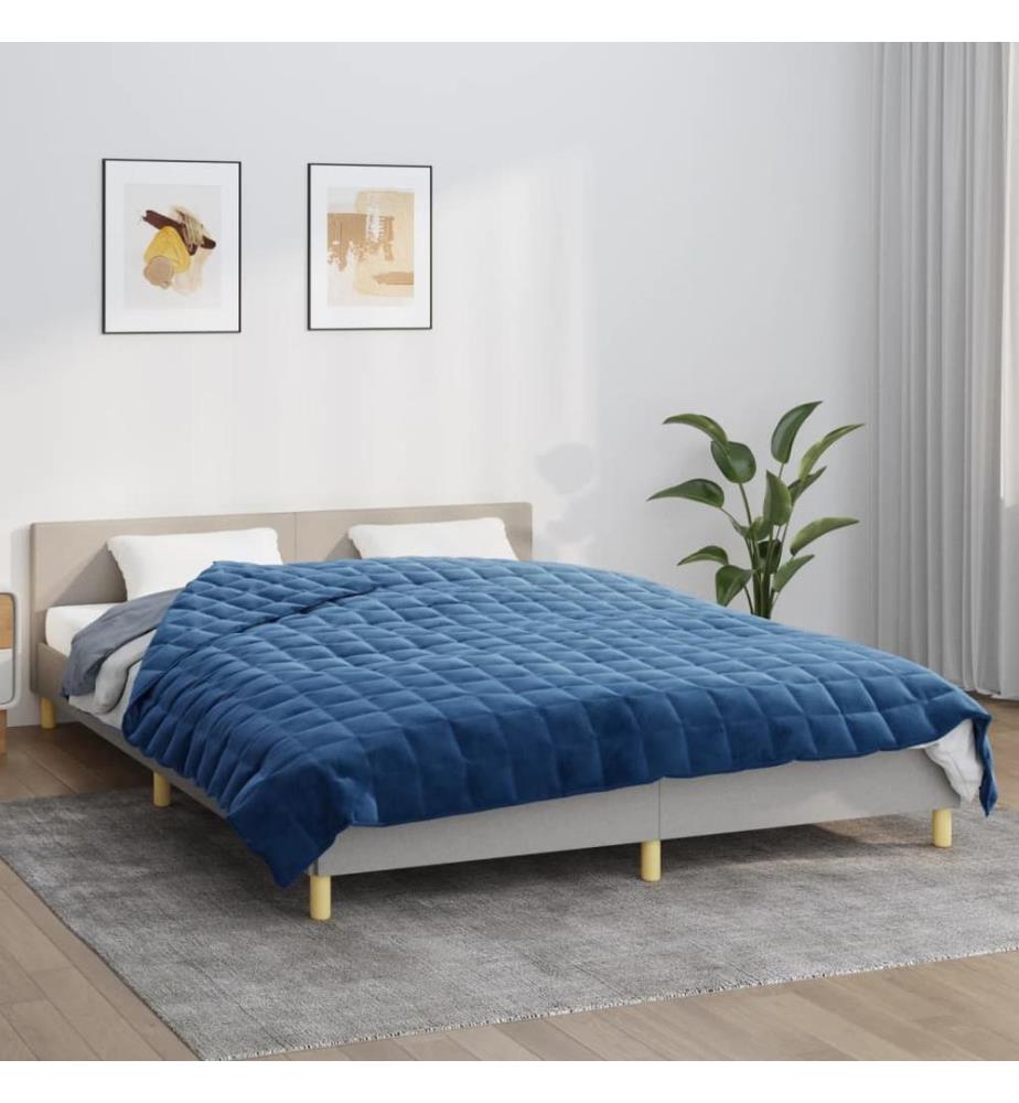 Couverture lestée Bleu 200x225 cm 9 kg Tissu