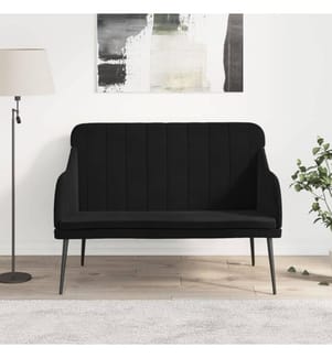 Sitzbank Schwarz 110x76x80 cm Samt