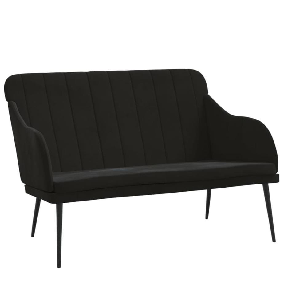 Sitzbank Schwarz 110x76x80 cm Samt
