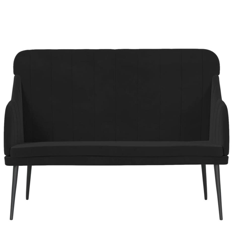 Sitzbank Schwarz 110x76x80 cm Samt