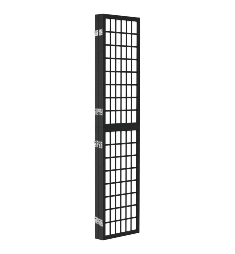 Cloison de séparation pliable 4 panneaux 160x170 cm Noir