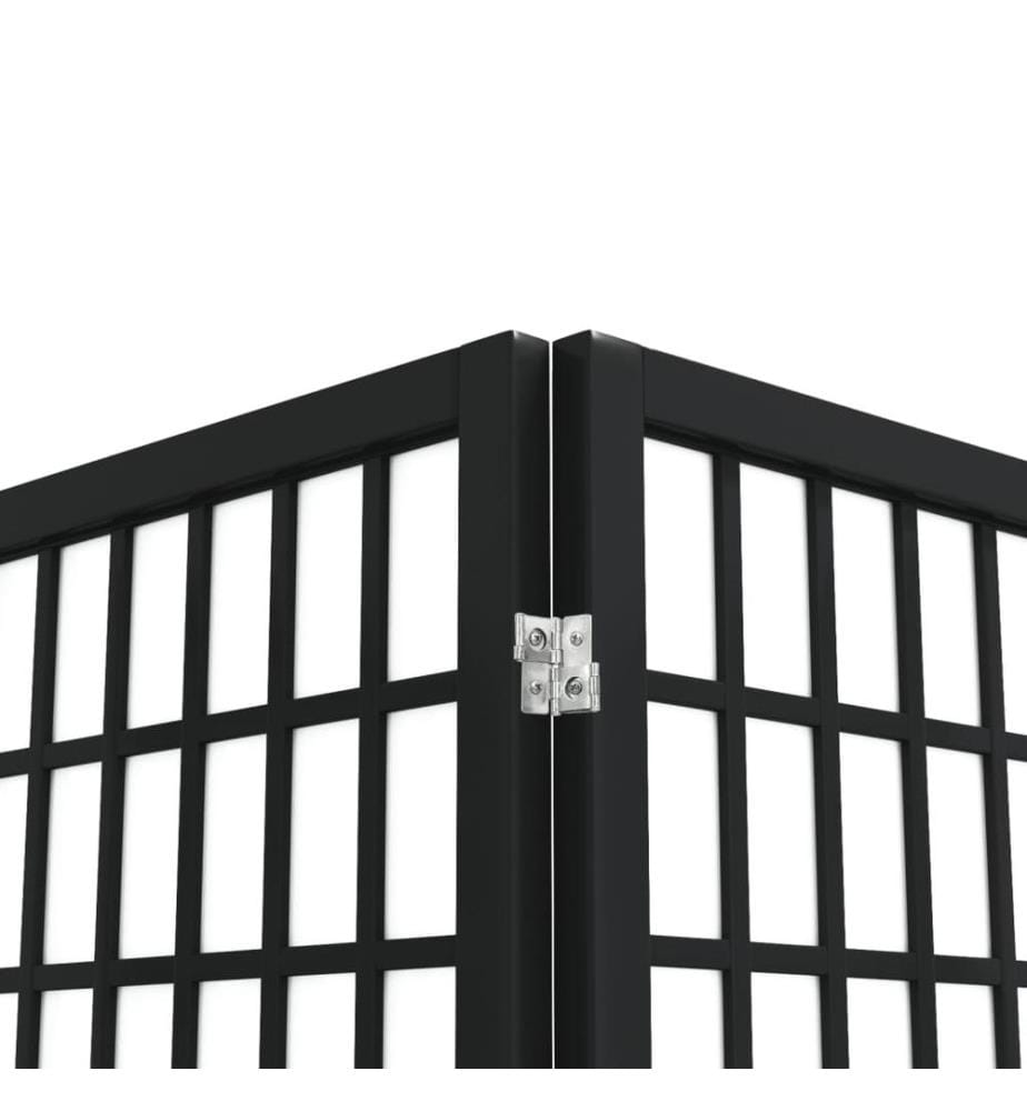 Cloison de séparation pliable 4 panneaux 160x170 cm Noir